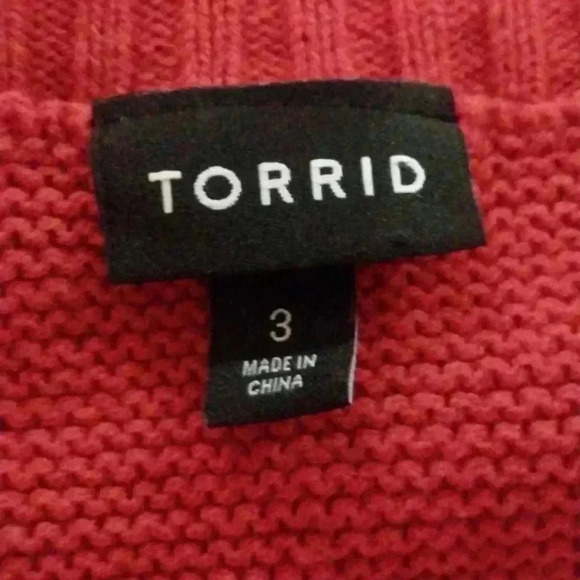 Torrid -Red Cable Knit Sweater - Picture 4 of 8